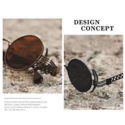 Runda solglasögon i Steampunk-stil - metallbåge - UV400