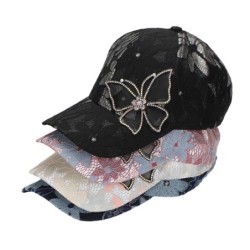 Sommar baseballkeps - blommig spets/fjäril