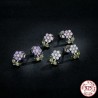Crystal flowers shaped earrings - 925 sterling silverEarrings