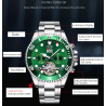 TEVISE - elegant automatic watch - stainless steel - waterproof - gold / greenWatches