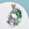 Green frog / mushroom / grass - vintage broochBrooches