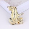 Green frog with crystal crown - broochBrooches