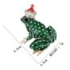 Green frog with crystal crown - broochBrooches