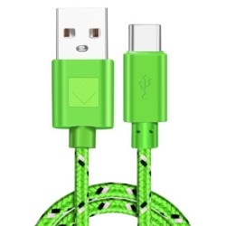 Nylonflätad kabel - data / synk / snabbladdning - USB typ C