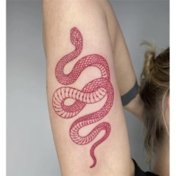 Tillfällig tatuering - klistermärke - röd orm