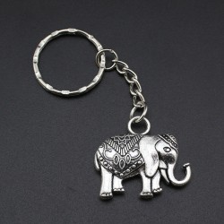 Vintage silver elefant - nyckelring