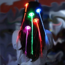 Glödande hår - hårnål med färgglada lysande LED-snören