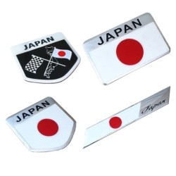 Bildekal i aluminium - emblem - Japans flagga