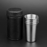 Stainless steel camping cups - with storage bag - 180 ml - 4 piecesOutdoor & Camping