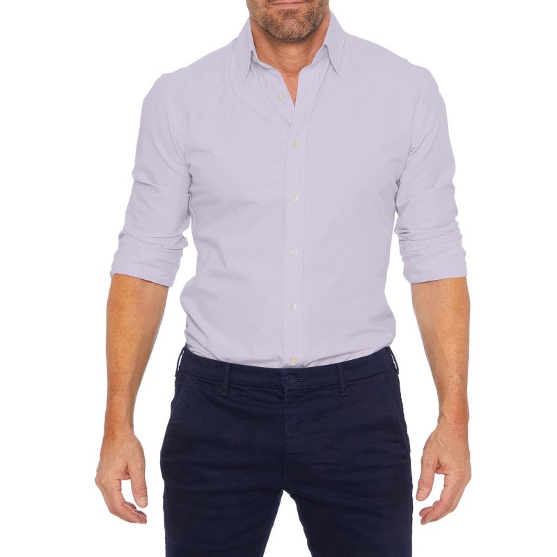 Elegant skjorta med långa ärmar - med dragkedja/knappar - slim fit