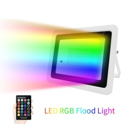 RGB LED strålkastare - utomhusreflektor - fjärrkontroll - vattentät - 220V / 110V - 20W - 30W - 50W - 100W
