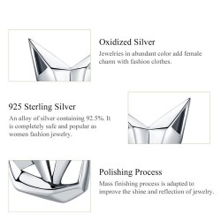 Geometrisk räv - fashionabla silverörhängen