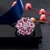 Elegant silver ring - with pink crystal flowerRings