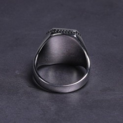 925 silverring - signetring med en svart sten