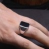 925 silverring - signetring med en svart sten