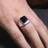 925 silverring - signetring med en svart sten