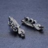 Eleganta silverörhängen - vit zirkon / svarta kristaller