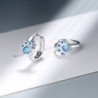 Små runda silverörhängen - blå kristall djurtass