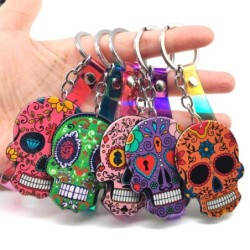 Färgglad mexikansk skalle - nyckelring
