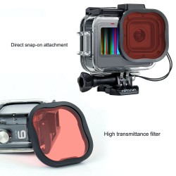 Vattentätt fodral med filter för GoPro Hero 9 - 10 - 11 - 12 - skyddande hölje