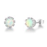 Små örhängen med rund opal - 925 sterling silver