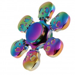 Rainbow skulls - hand fidget spinner - metall