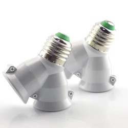 E27 till E27 - 1 till 2 lampa - sockelsockel - omvandlare - splitter - adapter - brandsäker