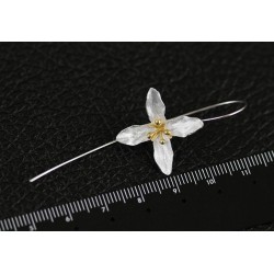 Silverblomma med fyra blad - örhängen