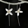 Silverblomma med fyra blad - örhängen