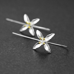 Silverblomma med fyra blad - örhängen