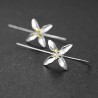 Silver flower with four leaves - earringsEarrings