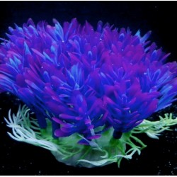 Konstgjord plastväxt - lila blomma - akvariedekoration