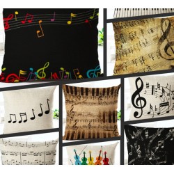 Decorative cushion cover - music notes themes - cotton - 45 * 45cmCushion covers