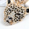 Kristall leopardhuvud - nyckelring