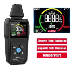 Bärbar elektromagnetisk strålningsdetektor temperatur / elektriskt fält / magnetfält - digital EMF-mätare