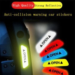 ÖPPEN - anti-kollisionsvarning klistermärken för bildörrar - reflekterande 4 stycken