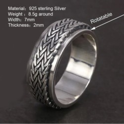 925 Sterling silver - roterbar ring - spinner design