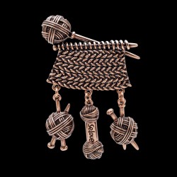 Vävboll / garn - vintage brosch