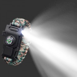 Multifunktionsarmband med plastspänne och LED-ljus