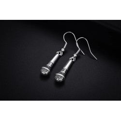 Örhängen med mikrofon i silver