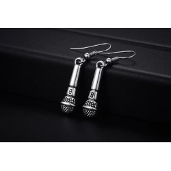 Örhängen med mikrofon i silver