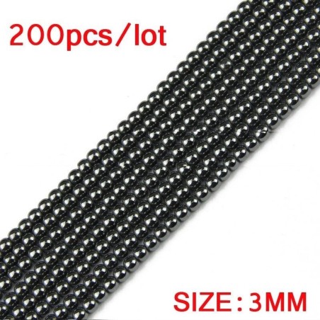 Natursten - lösa pärlor - armbandstillverkning - 200 stycken - 3 mm