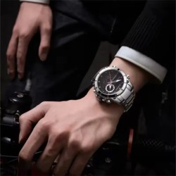 NAVIFORCE 9163 Men's Electronic Quartz Watch Luminous Calendar Casual Sports Waterproof Stainless Steel Strap Watches for Men...