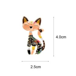 CINDY XIANG New Arrival Cute Enamel Paint Cat Brooch Unisex Women And Men Pin Animal Design Fashion Jewelry 2 Colors