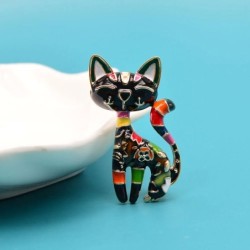 CINDY XIANG Enamel Cat Brooch – Unisex, 2 Colors, Cute Animal PinBrooches