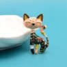 CINDY XIANG Enamel Cat Brooch – Unisex, 2 Colors, Cute Animal PinBrooches