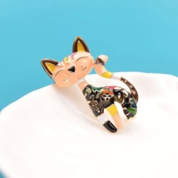 CINDY XIANG Enamel Cat Brooch – Unisex, 2 Colors, Cute Animal PinBrooches