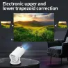 HY200 720p bärbar projektor - 270° roterbar, Full HD HDMI/USB, hemmabio och utomhusfilmer