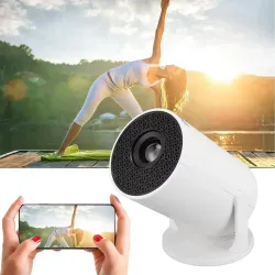 HY200 720p bärbar projektor - 270° roterbar, Full HD HDMI/USB, hemmabio och utomhusfilmer