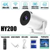 HY200 720p bärbar projektor - 270° roterbar, Full HD HDMI/USB, hemmabio och utomhusfilmer